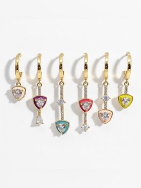 COLORFUL MIX MATCH CZ DANGLE ENAMEL SET